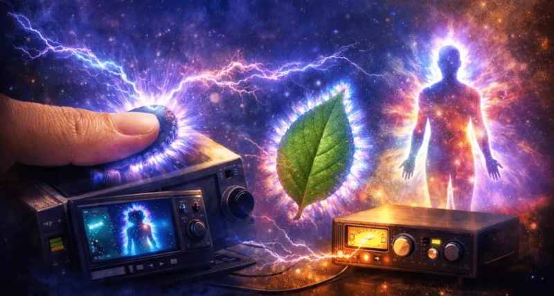 Conceptual illustration representing electrical discharge imaging used in Kirlian photography and related visualization methods